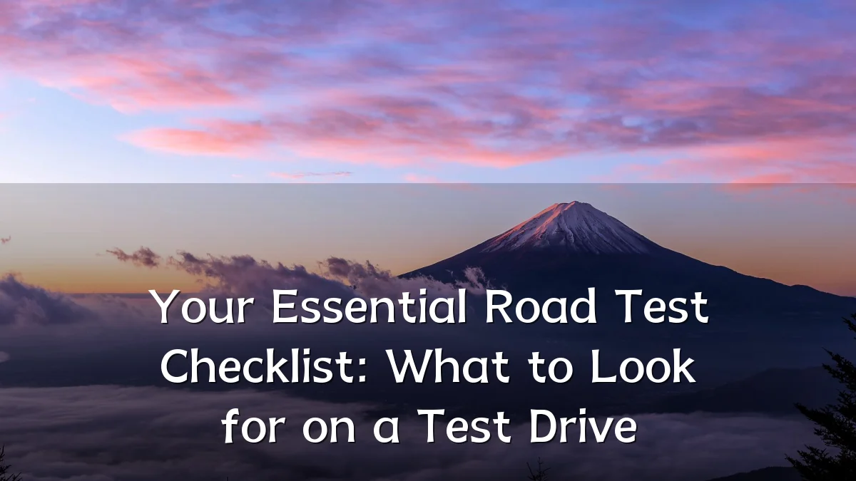 Your Essential Road Test Checklist: What to Look for on a Test Drive