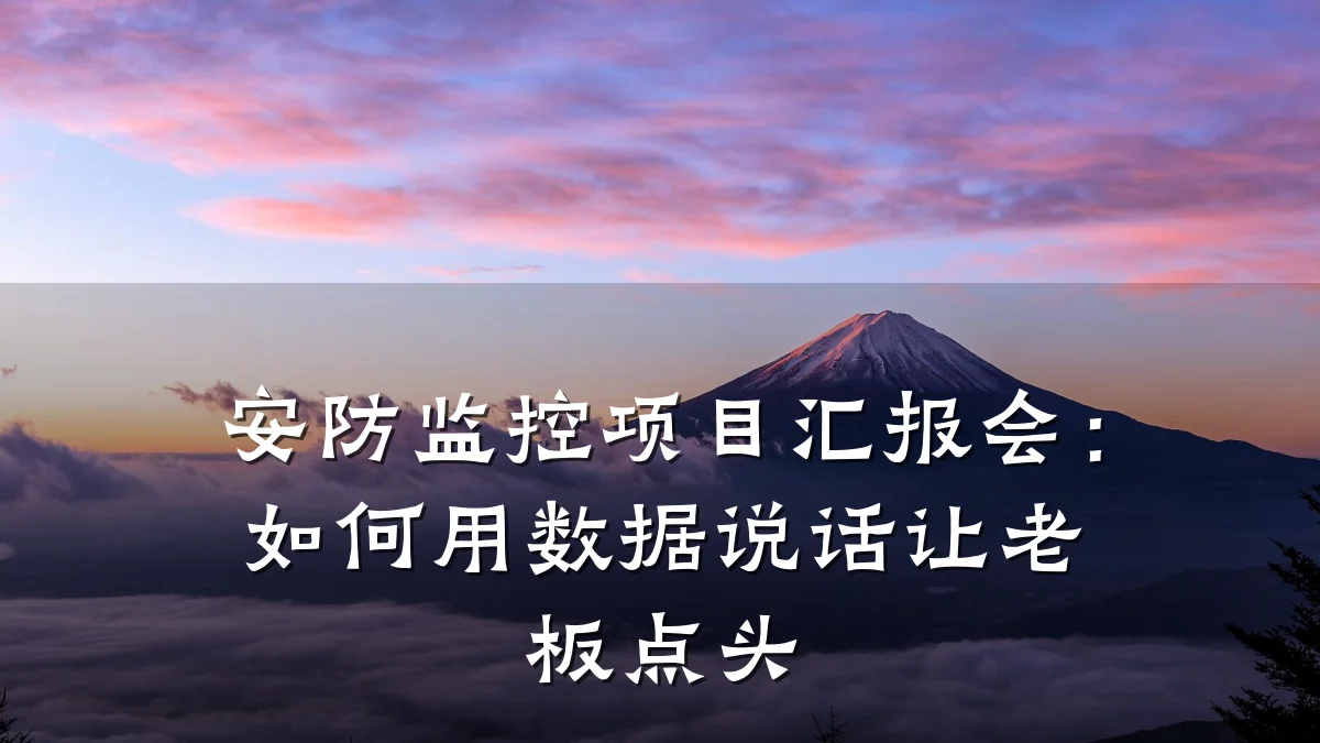 安防监控项目汇报会:如何用数据说话让老板点头